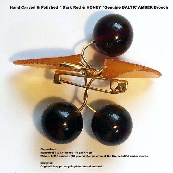 VINTAGE AMBER BROOCH - Picture 6 of 8